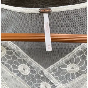 Free People Angel Food Cream Lace boho top blouse size Medium M Coachella thumbnail 8