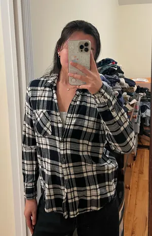 Forever 21 Black And White flannel thumbnail 1