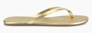Tkees Sandals Womens Gold Vegan Leather Gold Lily Metallic Flip Flops Size 7 thumbnail 1