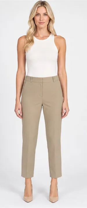 J.Crew Cameron Pants Women’s Sz 8 Tan Khaki Cropped Slim Stretch Ankle Trousers thumbnail 1