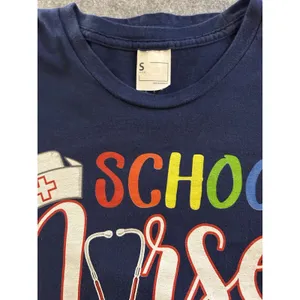 Primary Colorful Navy Elementary School Nurse Graphic Tee S, Back To School thumbnail 6