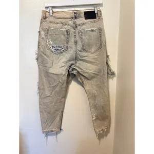 One Teaspoon 23 Kingpins Relaxed Busted Destroyed Zip Crop Slouchy Light Jeans thumbnail 5