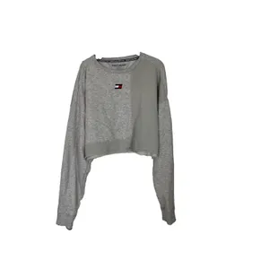 Tommy Hilfiger Womens XL Sporty Crop Top Sweatshirt Heather Gray Blocked Design thumbnail 2