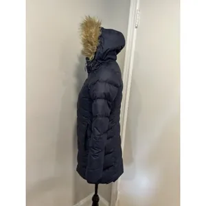 EUC Marmot Sz:XS Navy 700 Down fill Hooded Mid Length Parka Winter Coat Jacket thumbnail 3