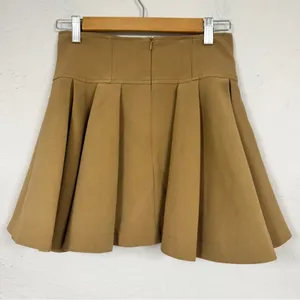 Boho Studio Tan Pleated Mini Skirt Womens S Skort School Girl Preppy Academia thumbnail 10