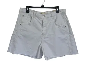 NWT Flawed Free People We the Free White Denim Good Luck Mid Rise Shorts 31 thumbnail 1