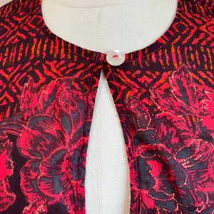 Free People Boho Red Warm Tones "Gotta Have‎ You" Tiered Tunic Blouse Size XS thumbnail 6