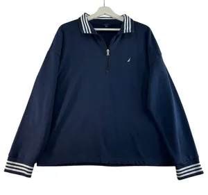 Nautica XXL Sweater Quarter 1/4‎ Zip Pullover Women's Navy Blue Nautical Preppy thumbnail 1