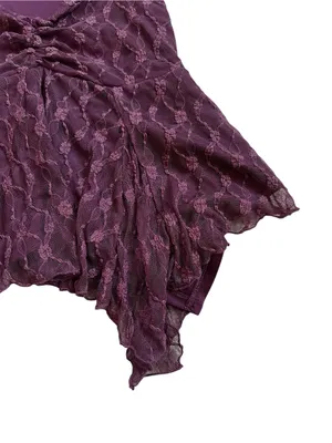 Womens Purple Lace Cap Sleeve Babydoll Top Dark Fairy Grunge Romantic Ethereal thumbnail 4
