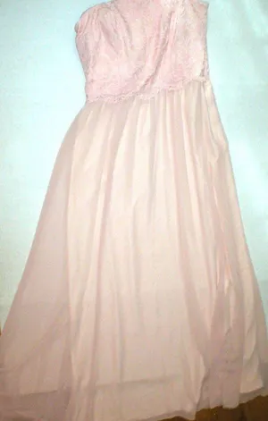 New Womens 4 NWT Ralph Lauren Dress Evening Gown $230 Pink Strapless Straps Long thumbnail 1