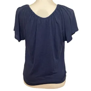 Aeropostale Blue Y2K Summer Top Off the Shoulder Front Knot NWOT thumbnail 2