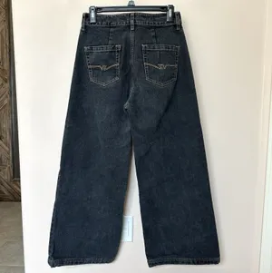 Velez Wide Leg Jeans Women’s 6 Washed Black Y2K Grunge Skater Streetwear Goth thumbnail 3