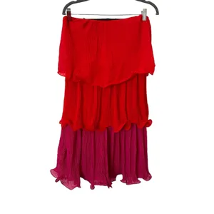 MILLY Sylvie Strapless Pleated Chiffon Dress NWT‎ Sz 4 thumbnail 2