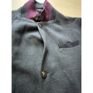 Ted Baker‎ London Blue Wool Sleeve Textured Coat Jacket Removable Collar Size 6 thumbnail 6