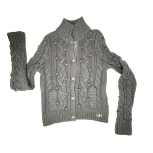 GILLY HICKS Cardigan Womens Blue Button Front Cable Knit Wool Blend‎ Size M Y2K thumbnail 6