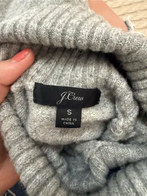 J. Crew Light Gray wool blend Turtleneck Sweater thumbnail 4