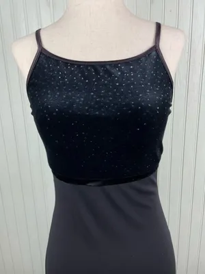 Vintage Y2K Byer Too Sparkly Black Velvet Top Maxi Slip Dress Small Whimsigoth thumbnail 4