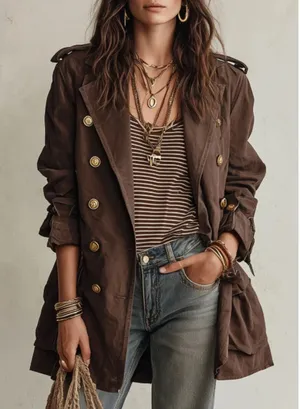 Novarra Double-Breasted Belt Trench Coat - XL thumbnail 1