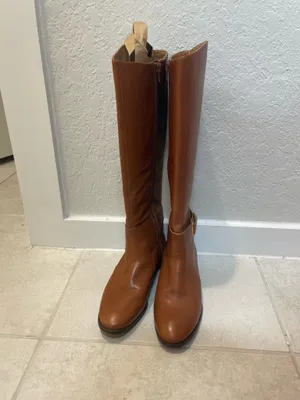 Light Brown Leather Knee High Boots Size 8.5 thumbnail 2