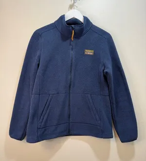 LL Bean Mountain Classic Fleece Navy Blue Jacket Full Zip Preppy Womens Med thumbnail 1
