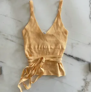 ZARA Strappy Knit Orange Top thumbnail 5