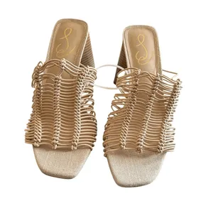 NWT Sam Edelman Laurette‎ Almond Lattice Square Toe Block Heel Sandals thumbnail 9