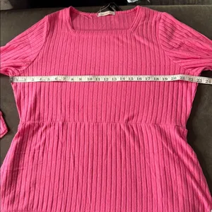 Women’s Fantaslook Pink Square Neck Long Sleeve Babydoll Sweater Dress Size XL thumbnail 9