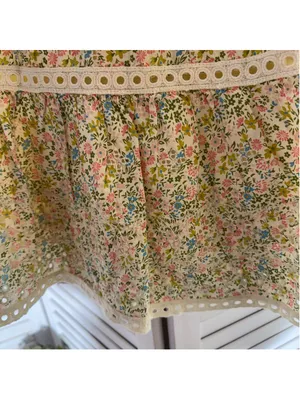 Vintage retro mini skirt floral eyelet lace fairy coastal cowgirl boho festival thumbnail 14