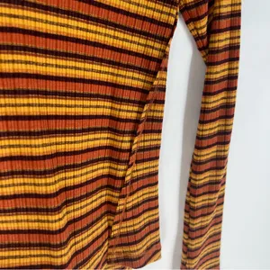FREE PEOPLE Cape Cod‎ Thermal Striped Ribbed Cowl Neck Size M thumbnail 9