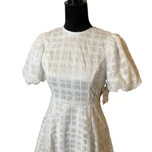 Birdy Grey White Puff Sleeve Mini Dress Size Medium Open‎ Back Bridal Graduation thumbnail 3