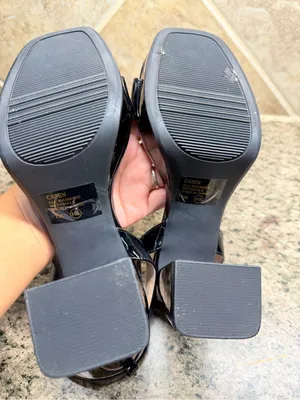 POP Casen Black Patent Platform Block Heel Sandals Women's Size 7 NWOB thumbnail 11