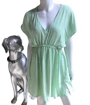 NEW Cupshe Short Sleeve V-Neck Mint Green Dress Cover Up Women's Size Medium thumbnail 1
