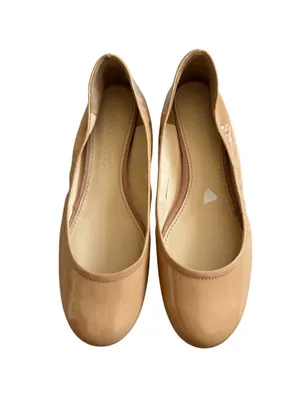 VERA WANG Nude Beige Patent Leather Ballerina Ballet Flats Size 8.5 thumbnail 3
