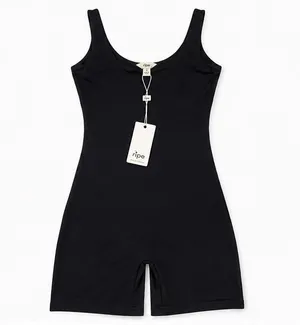 NWT Ripe Maternity Luxe Knit Short Bodysuit Romper Black - Small thumbnail 1