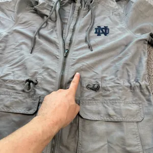 Under Armour Notre Dame Fighting Irish Womens Anorak Jacket Parka Gray Storm1 thumbnail 7