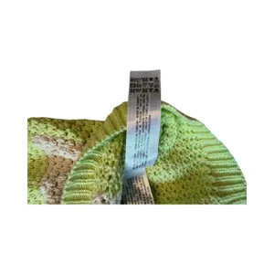 Zara Lime Green Cropped Checkered Floral Crochet Sweater Vest XL‎ thumbnail 3