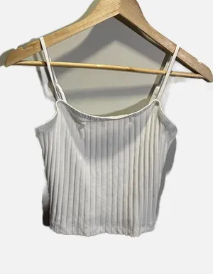 Universal Thread Cami Tank Top Womens XS White Ribbed‎ Cropped Casual Basic thumbnail 1