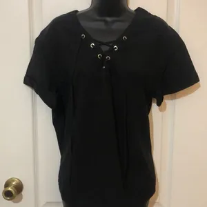 Marty m black tie up top oversized size small thumbnail 1