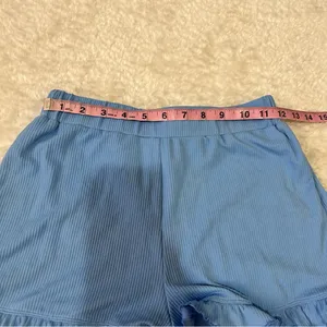 Halara medium blue ribbed ruffle Shorts thumbnail 6