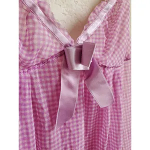 Victoria's Secret Babydoll Women Medium Bow Slip Semi Sheer Cami Pink Silky Trim thumbnail 4