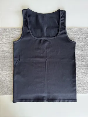 Amazon Black Square Neck Heavyweight Stretch Nylon Tank Top Sz Large thumbnail 2