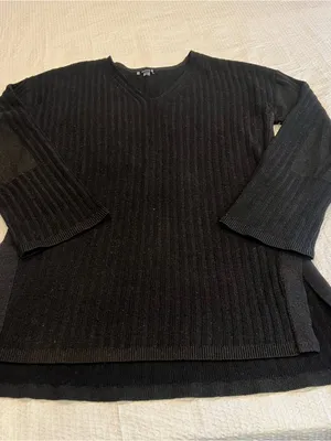 Smartwool Women's Shadow Pine V-Neck Rib Sweater in black M women thumbnail 9