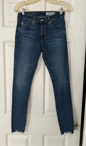 AG Dark Blue Wash “The Farrah Skinny Ankle” thumbnail 1