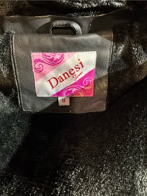 Danesi Black Hooded Faux Leather Jacket Size M thumbnail 5