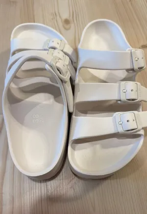 Cream/white Birkenstocks platform plastic White Size 38 thumbnail 1