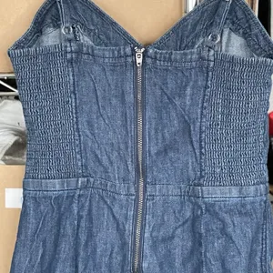 Express Womens Chambray Jumpsuit Sz 0 Boho Coastal Grandma Trouser Romper Y2k thumbnail 5