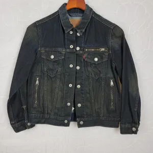 Levis Red Tab Trucker Denim Jacket Womens Medium Dark Wash Snap Closure 2 Pocket thumbnail 12