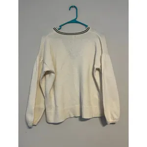 Madewell Wiltshire V-Neck Pullover Sweater in Cream Size Small thumbnail 8