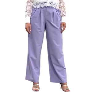 New Kathy Ireland Pleated Wide Leg Trousers Pants Wisteria Purple Size 12 thumbnail 4