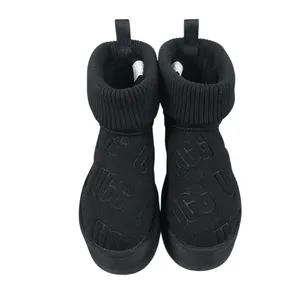 UGG Classic Mini Platform Felted Sheepskin Boots Sz 7 Black Cozy Y2K City Girl thumbnail 6